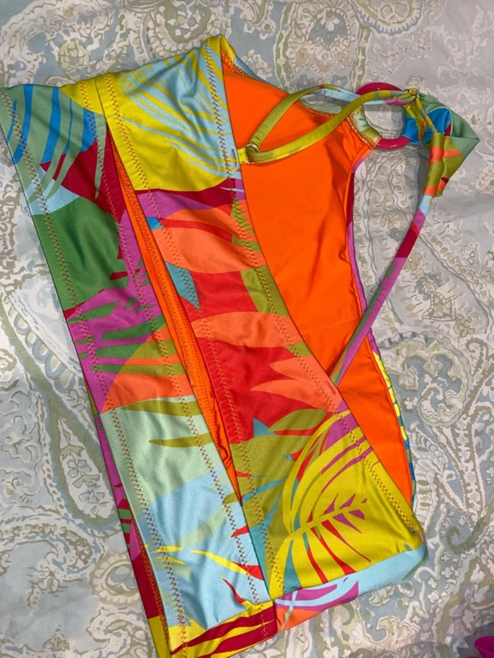 Tropical Multi & Fuchsia Ruffle Bikini Set - Picture 5 of 7